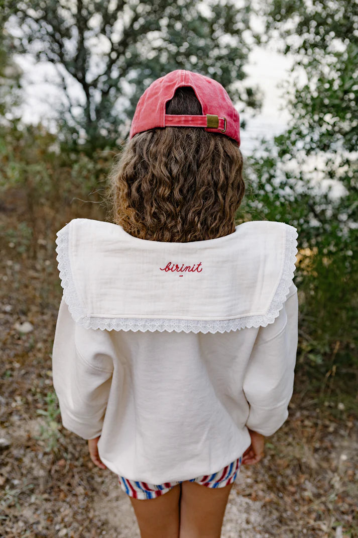 IVORY EMBROIDERED HOODIE