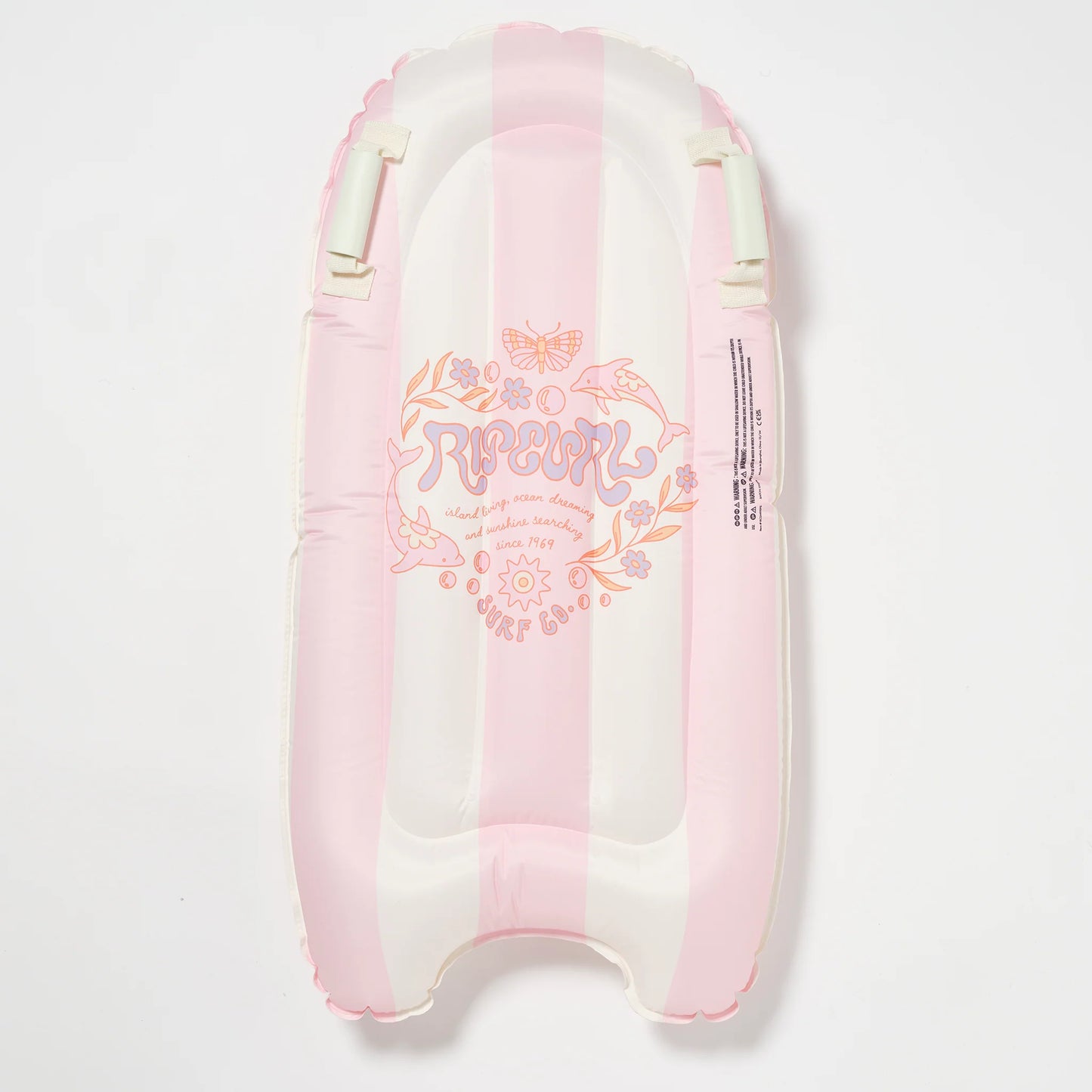 KIDS SURF MAT DOLPHIN SURF PINK STRIPE