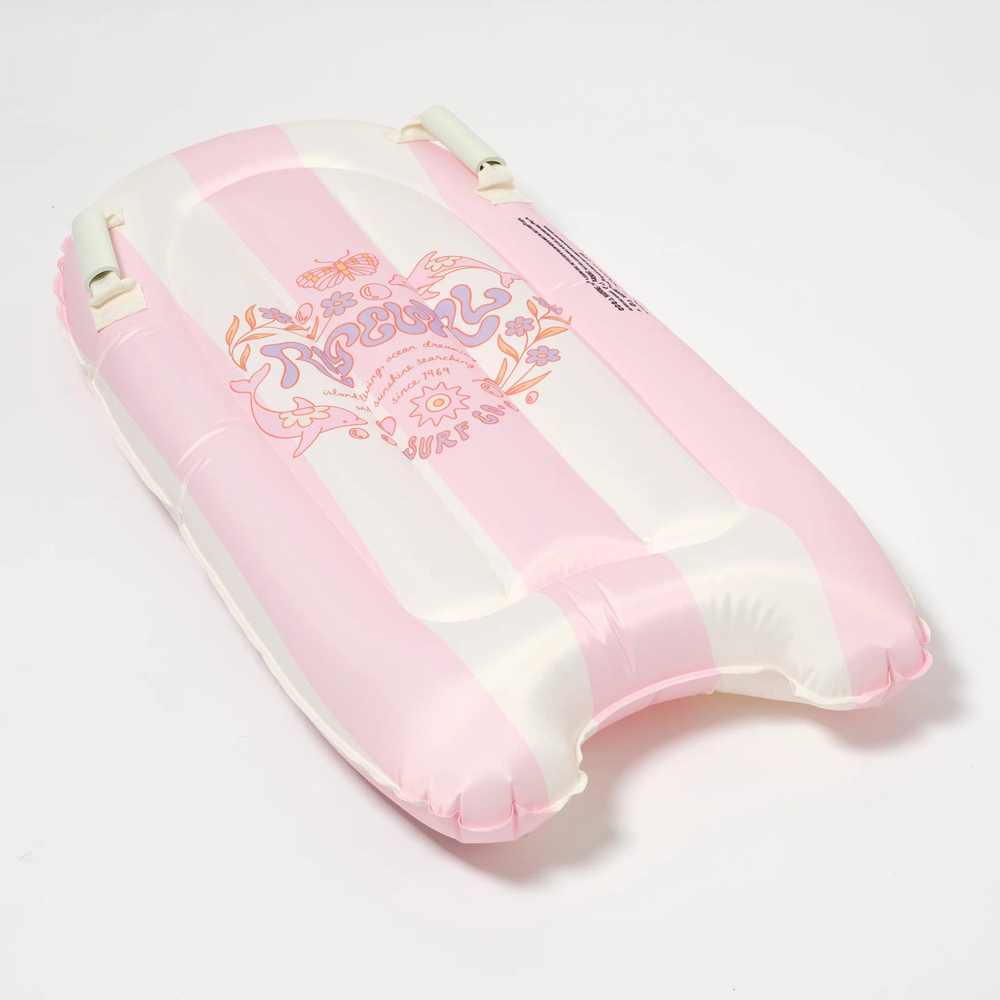 KIDS SURF MAT DOLPHIN SURF PINK STRIPE