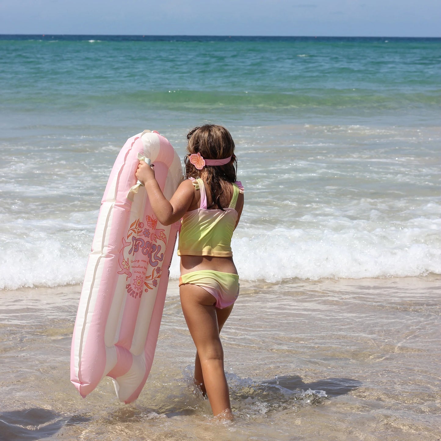 KIDS SURF MAT DOLPHIN SURF PINK STRIPE