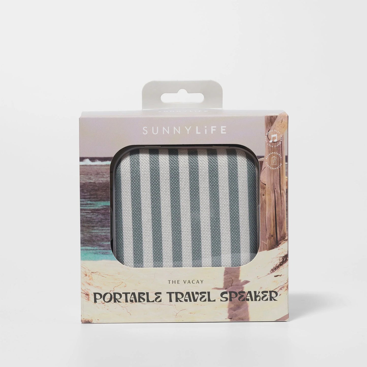 PORTABLE TRAVEL SPEAKER THE VACAY OLIVE STRIPE