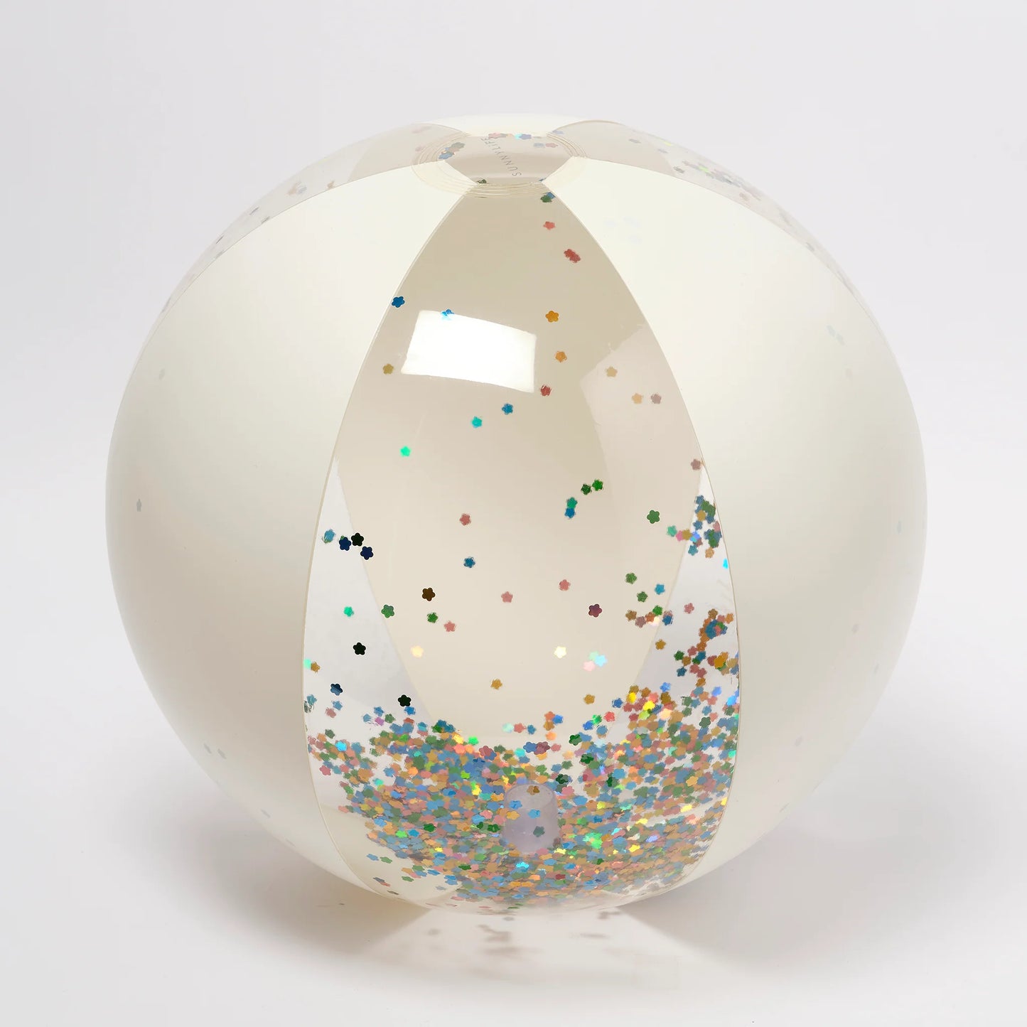 INFLATABLE BEACH BALL COTTON CANDY GLITTER