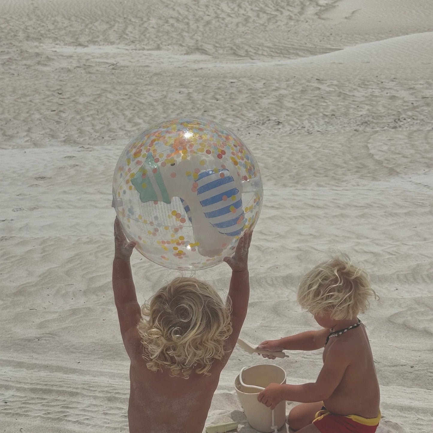 3D INFLATABLE BEACH BALL SID THE SEAGULL BLUE STRIPE