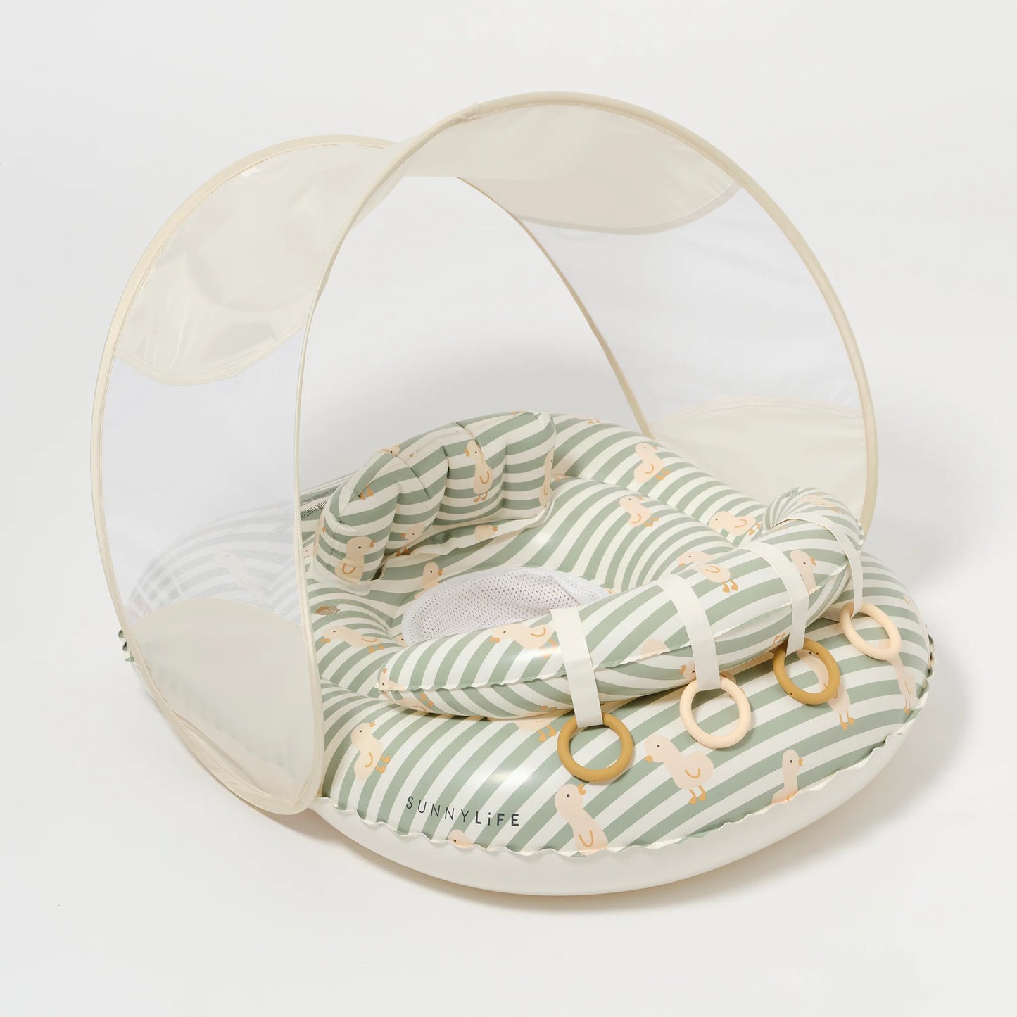 INTERACTIVE BABY FLOAT DUCK SAGE STRIPE