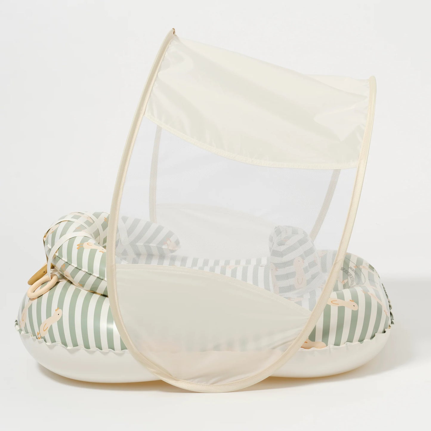 INTERACTIVE BABY FLOAT DUCK SAGE STRIPE