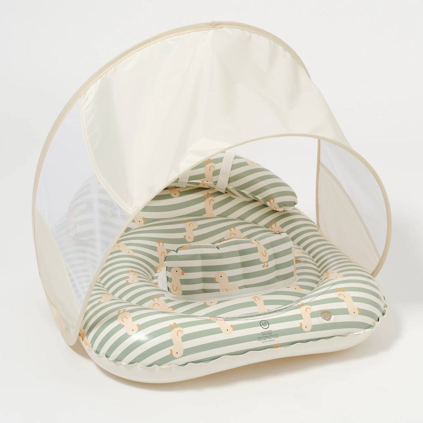 INTERACTIVE BABY FLOAT DUCK SAGE STRIPE
