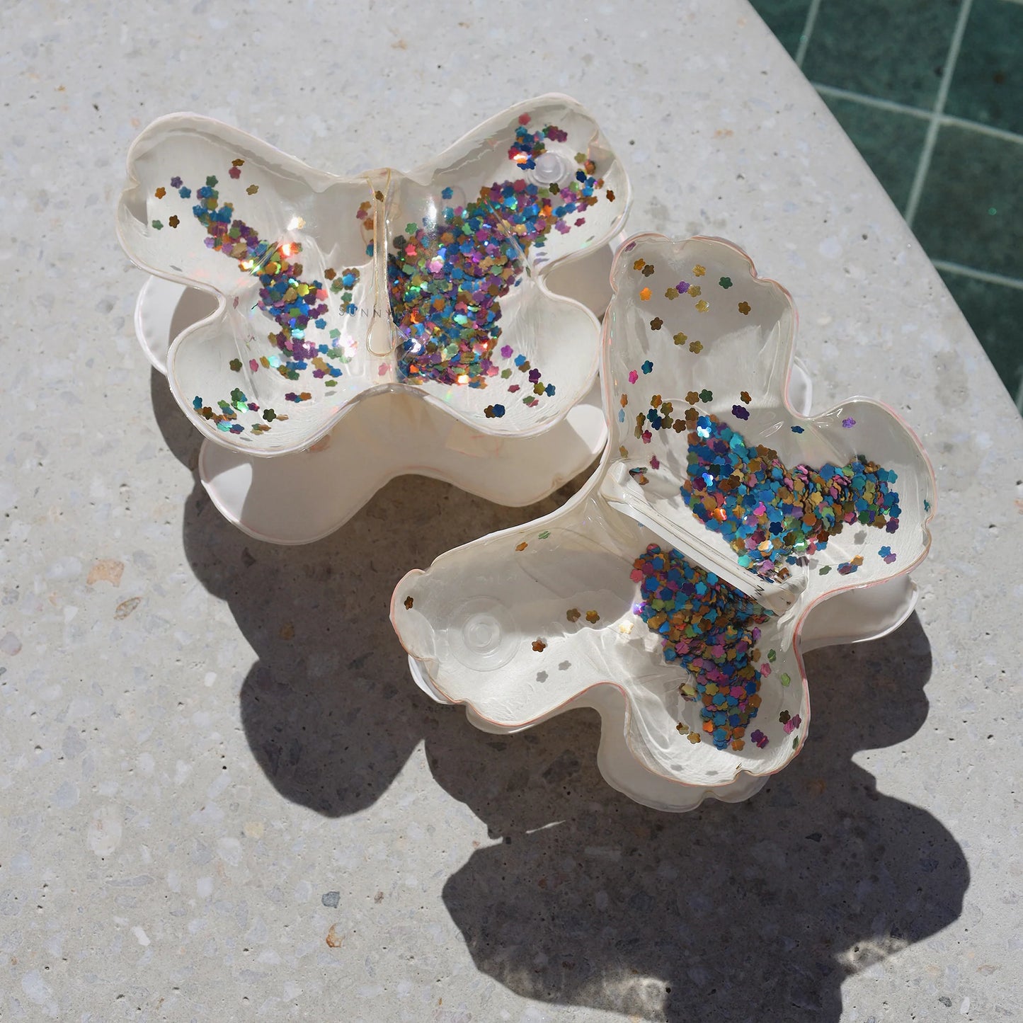 KIDS INFLATABLE ARM BANDS COTTON CANDY GLITTER