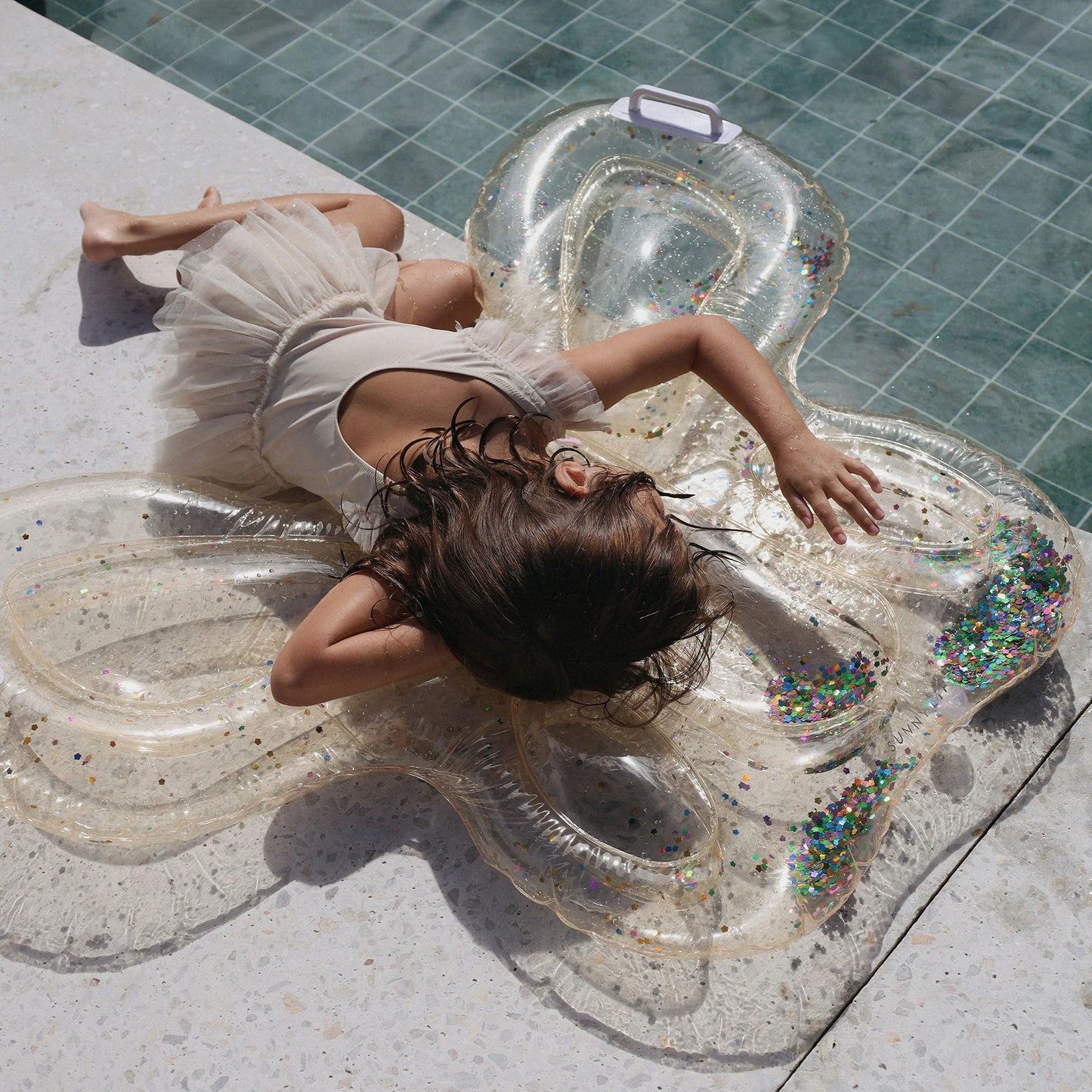 KIDS LIE ON FLOAT COTTON CANDY GLITTER