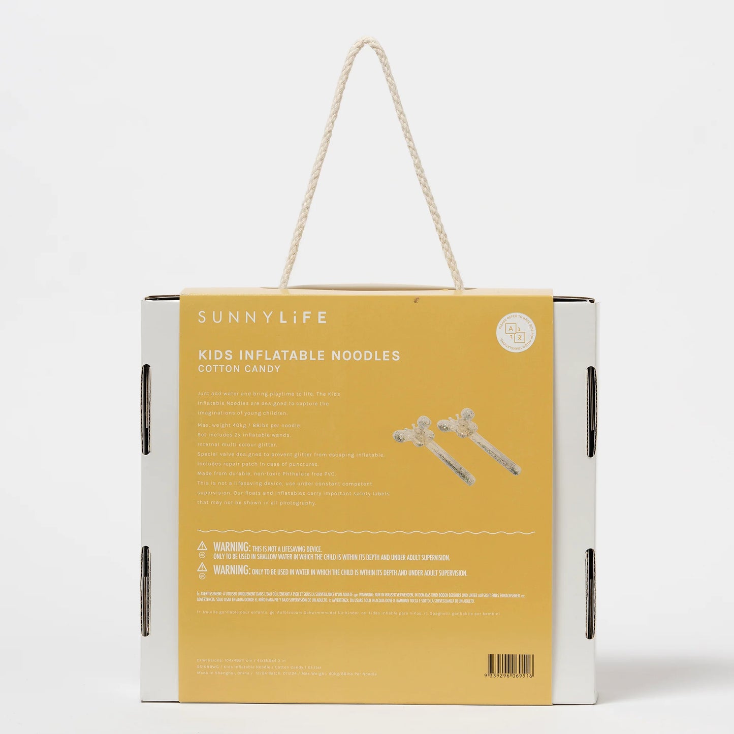 KIDS INFLATABLE NOODLE COTTON CANDY GLITTER