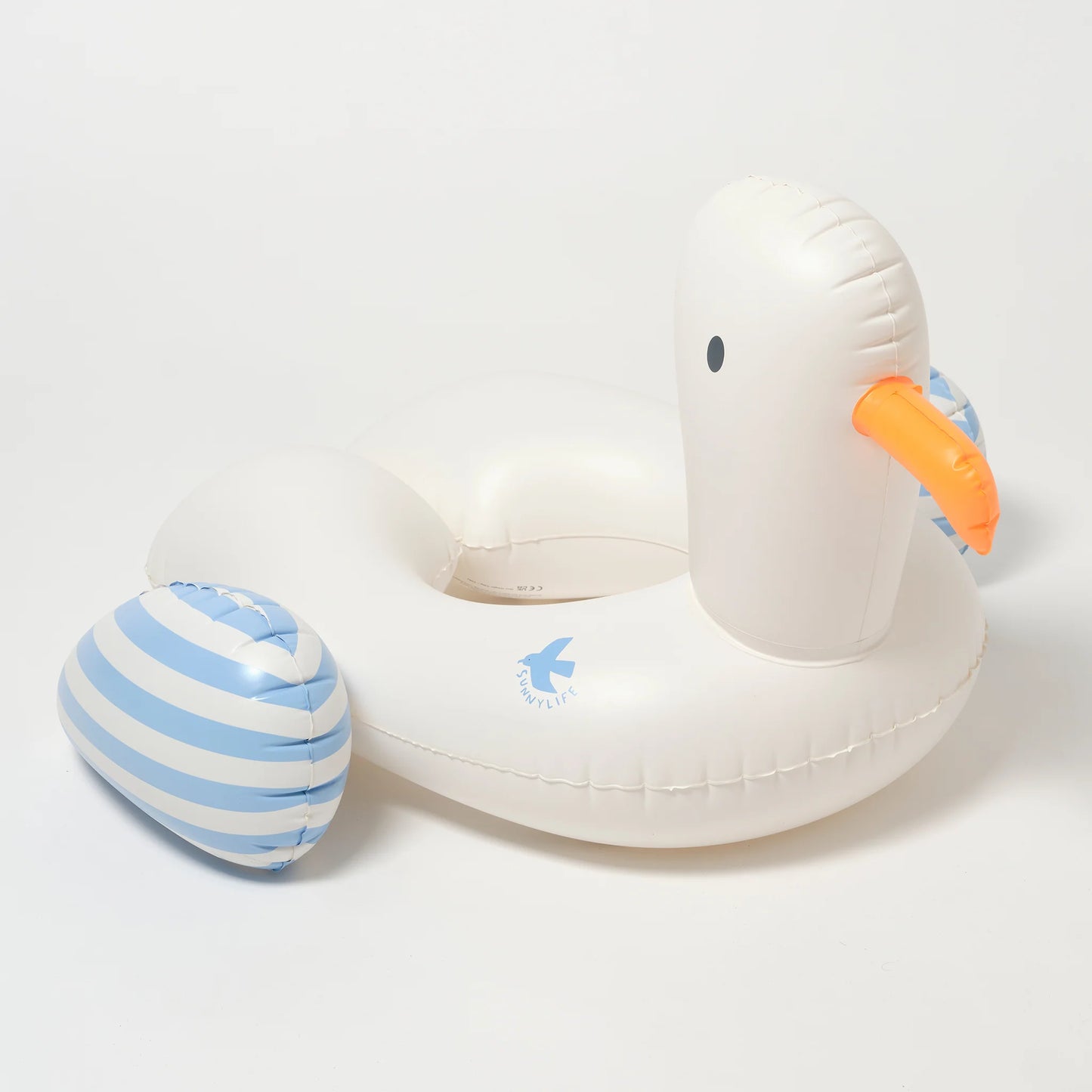 KIDS TUBE POOL RING SID THE SEAGULL BLUE STRIPE