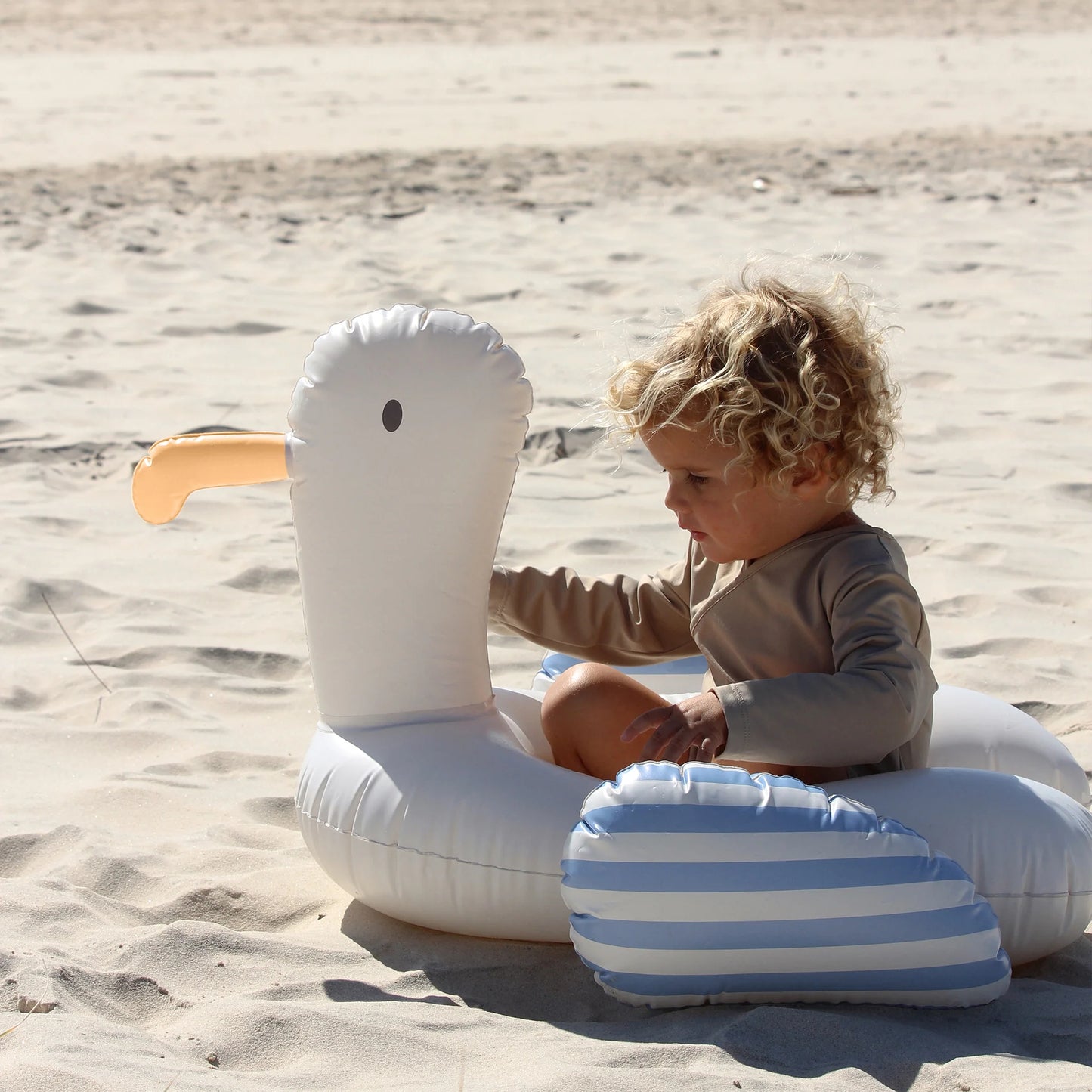 KIDS TUBE POOL RING SID THE SEAGULL BLUE STRIPE