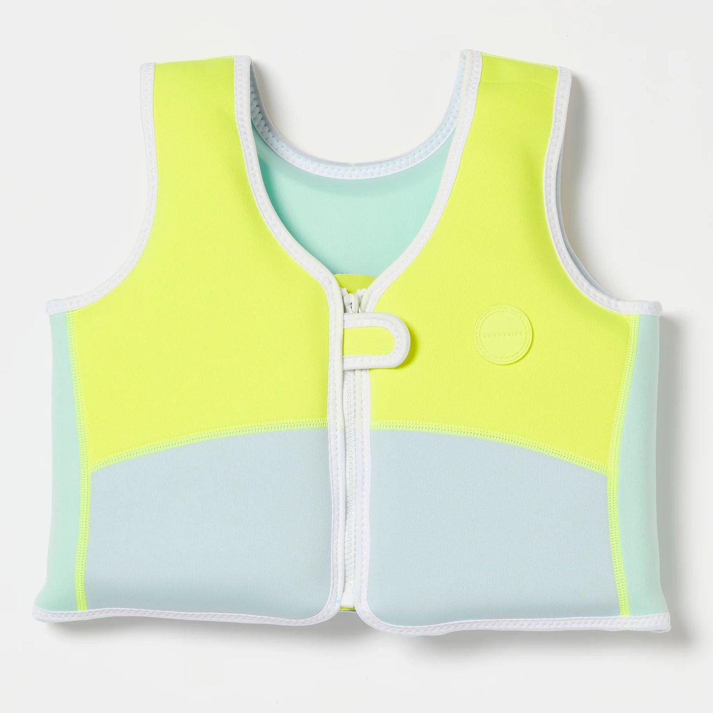 SALTY THE SHARK SWIM VEST AQUA NEON YELLOW