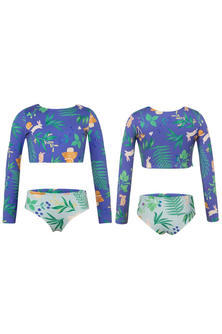 BOSQUE DE CONEJOS AZUL SUN LONGSLEEVE BIKINI