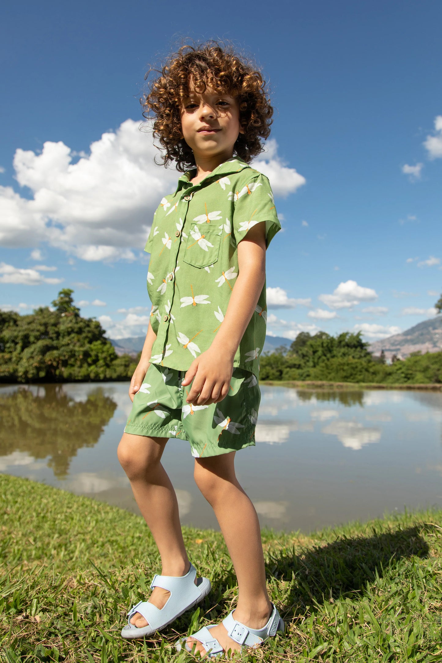 DRAGON-FLY GREEN SWIM SHORT