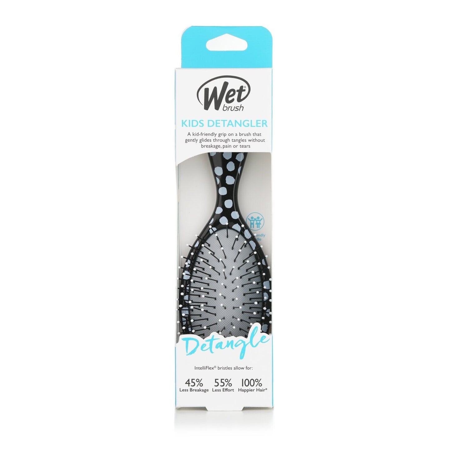 WET BRUSH KIDS DETANGLER BLACK MOLES