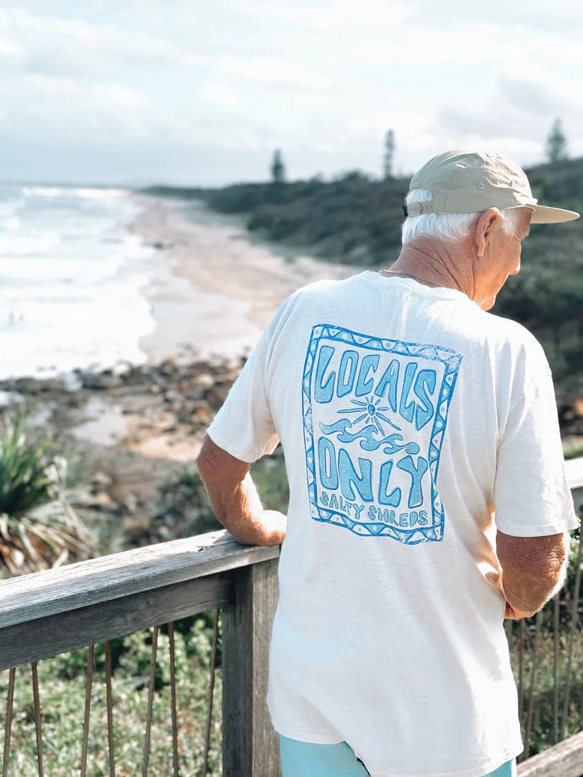 LOCALS ONLY HEMP TEE RETRO BLUE MENS