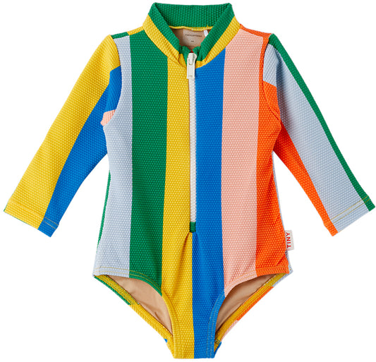 MULTICOLOR STRIPES BABY SWIMSUIT