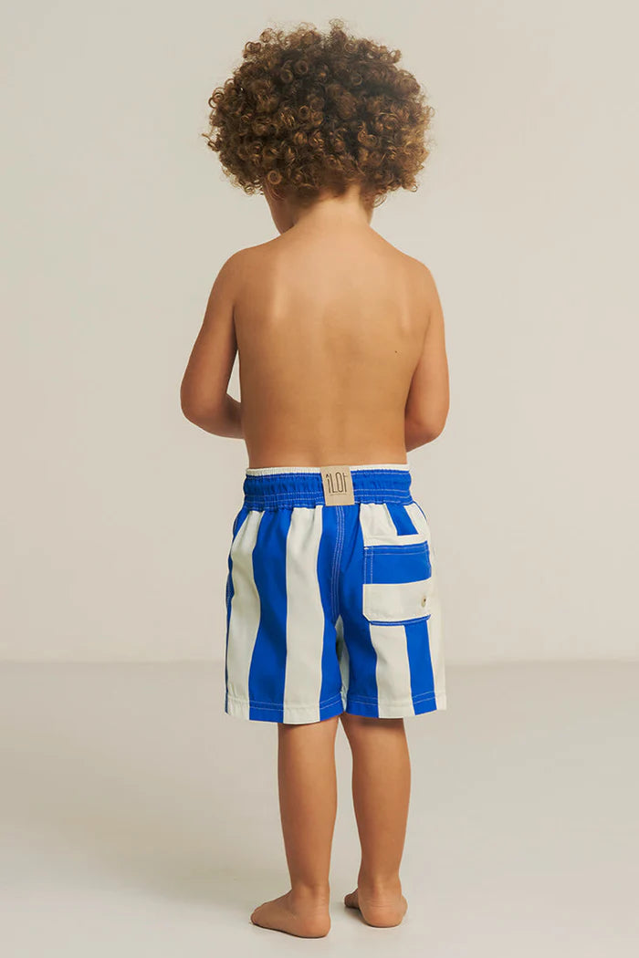 STRIPES BLUE SWIM SHORT