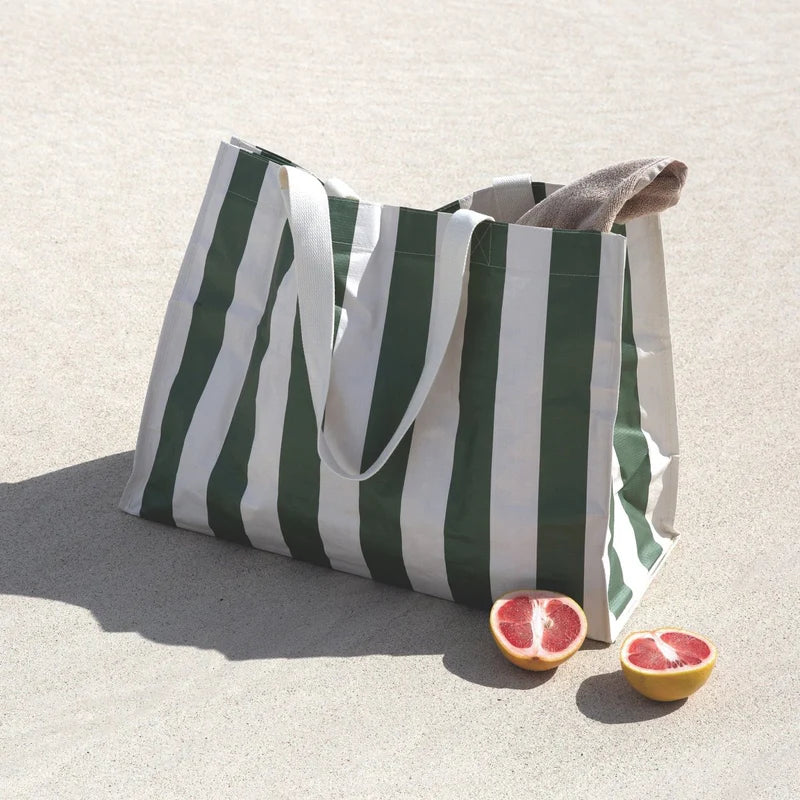 BEACH BAG THE VACAY OLIVE STRIPE