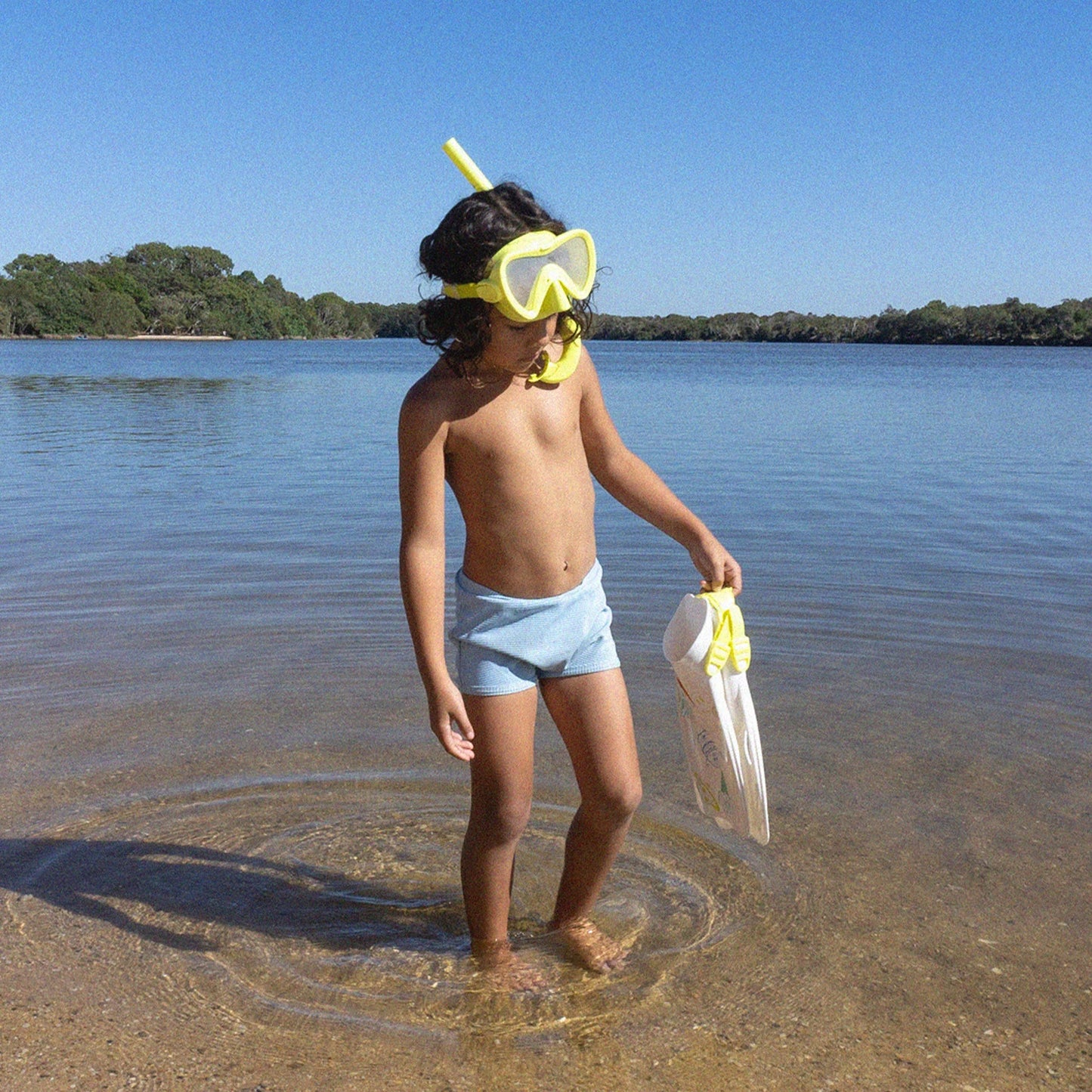 KIDS SNORKEL SET MEDIUM THE SEA KIDS YELLOW