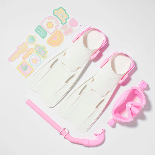 KIDS SNORKEL SET MEDIUM SUMMER SHERBET PINK