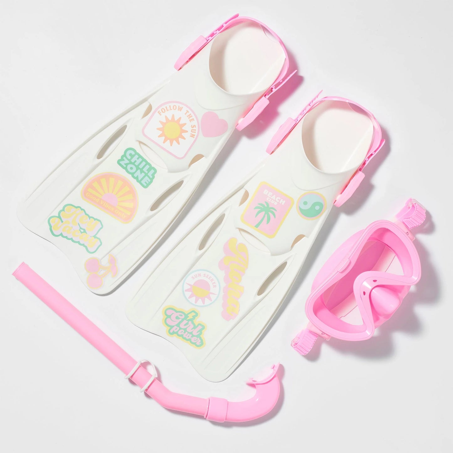 KIDS SNORKEL SET MEDIUM SUMMER SHERBET PINK