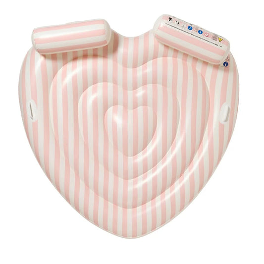 TWIN HEART LIE-ON STOLE MY HEART PINK STRIPE