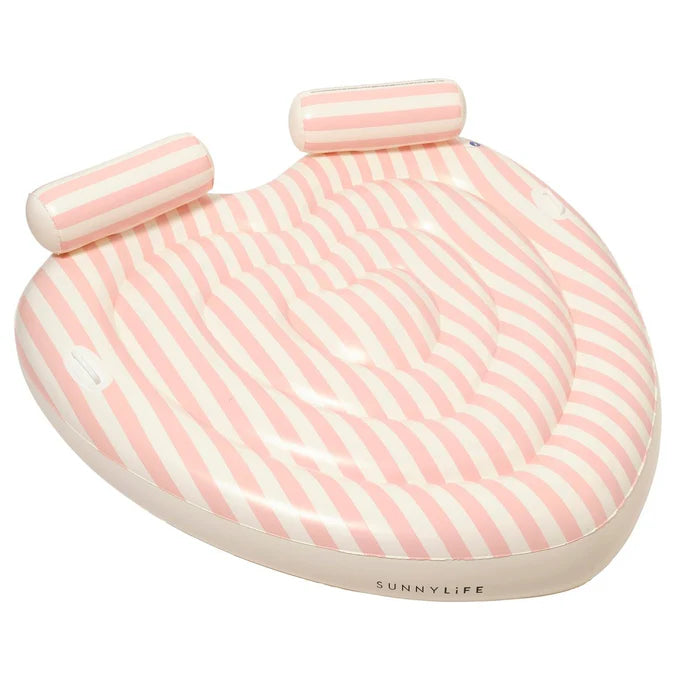 TWIN HEART LIE-ON STOLE MY HEART PINK STRIPE