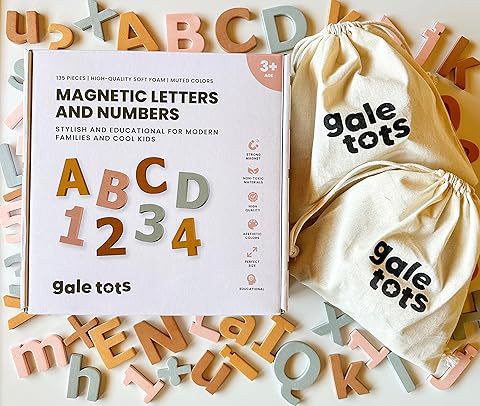 MAGNETIC LETTERS AND NUMBERS GALE TOTE