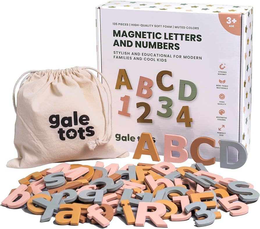 MAGNETIC LETTERS AND NUMBERS GALE TOTE