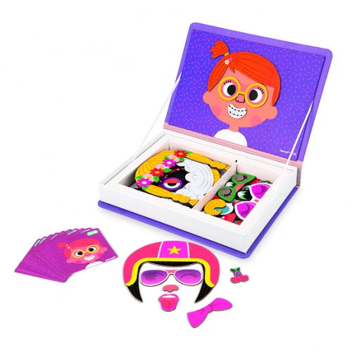 MAGNETIC BOOK GIRL'S CRAZY FACES